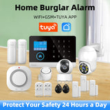 Wireless WIFI GSM Home Security Alarm System - Smart Life APP With Motion Sensor Detector Compatible With Alexa &amp; Google