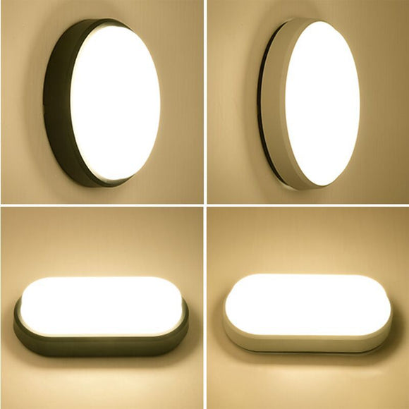 16W 20W Outdoor LED Wall Lamp Garden Porch Surface Mounted Oval Sconce Bathroom Moistureproof Ceiling Light 110V 220V