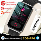 2023New Non-invasive Blood Glucose ECG Smart Watch Heart Rate 24-hour Automatic Health Monitoring Fitness Bracelet For Men Women