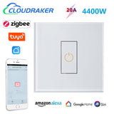 Zigbee Smart Boiler Switch 20A Relay Circuit Breaker for High Power Electric Boiler Water Heater Works with Alexa Google Home
