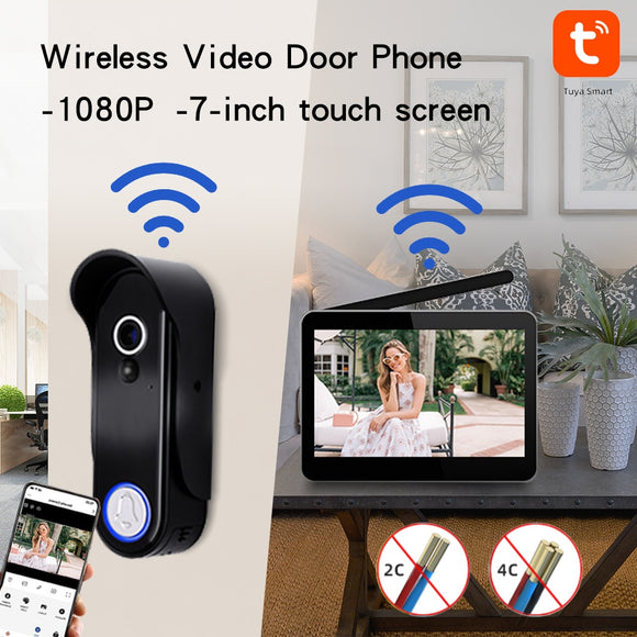 Wifi Video Intercom Tuya 1080P Wireless Doorbell Intercom Electronic Doorman Camera 7 Inch Touch Screen Monitor Video Door Phone