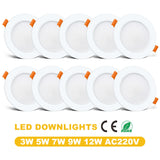 LED Downlight Recessed Ceiling Lamp 3W 5W 7W 9W 12W NO Driver Led Spotlight AC 220V For Indoor Lighting Living Room Bedroom