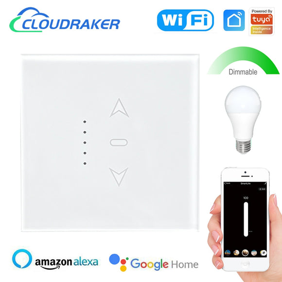 Wifi Smart Dimmer Light Switch LED Brightness Adjustment Control Wall Touch Switch Tuya Smart Life Voice for Alexa Google Siri