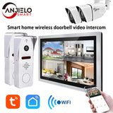 DVR 10 inch Video  Intercoms Tuya 1080P Doorbell  Apartment Access Control System WiFi Video Intercom System Home Quarter screen