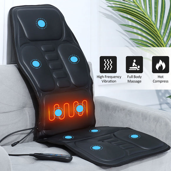 Vibrating Heating Back Waist Massager for Car Chair Office Lumbar Neck Pain Relief Vibration Cushion Shoulder Back Massage Mat
